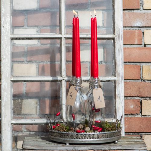 Bougies coniques en cire rubis 250 mm x 23 mm (lot de 12) | Floristik24.fr