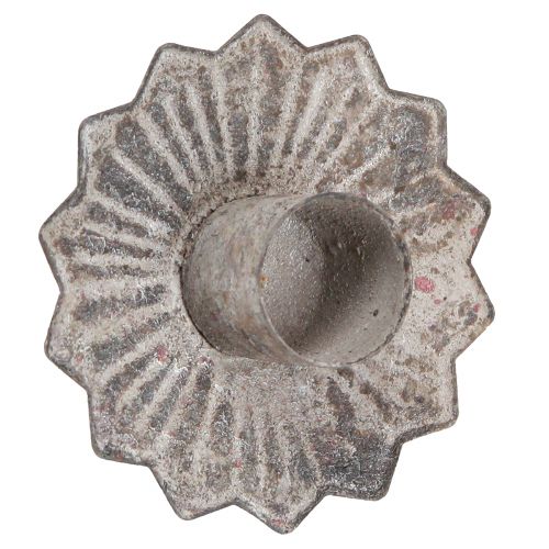 Article Bougeoir à piquer pour chandelle Gris antique 7×8,5cm 4pcs
