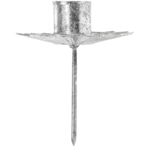 Article Bougeoir conique à coller argent aspect antique Ø7cm 4pcs