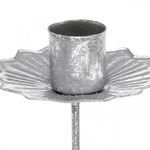 Article Bougeoir conique à coller argent aspect antique Ø7cm 4pcs