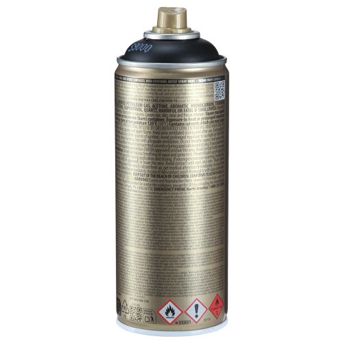 Article Peinture en aérosol noire Montana Gold peinture acrylique en aérosol 400 ml