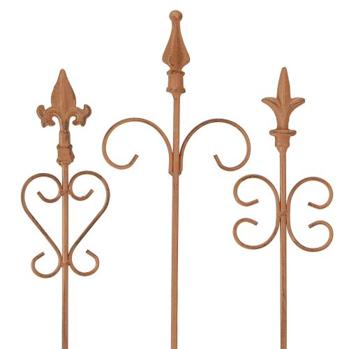 Floristik24 Décoration de jardin vintage Piques déco rouille 58cm 3pcs