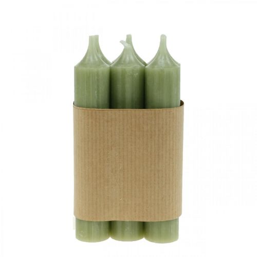Article Bougie conique verte bougies premium de couleur unie 120mm/Ø21mm 6pcs
