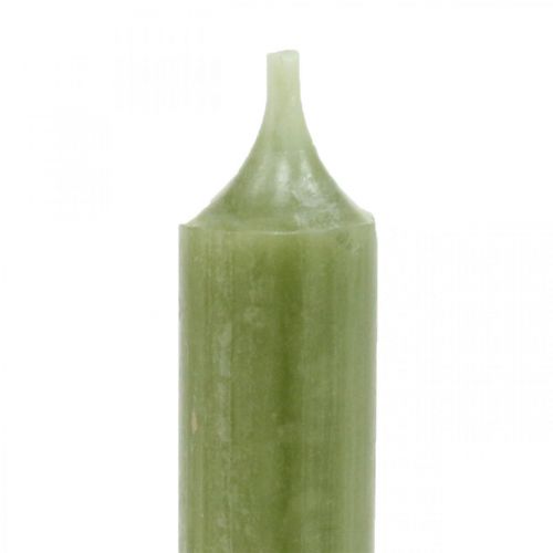 Article Bougie conique verte bougies premium de couleur unie 120mm/Ø21mm 6pcs