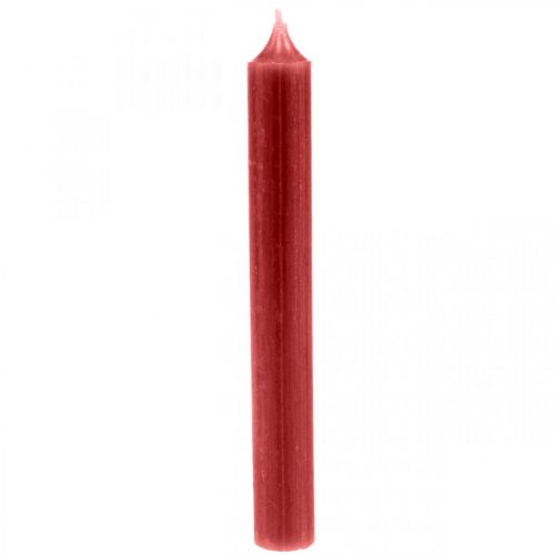 Article Bougie conique rouge bougies de couleur unie rouge rubis 180mm/Ø21mm 6pcs