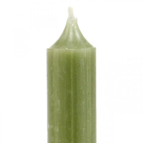 Floristik24 Bougie bâton bougies en cire teintes vertes 180mm/Ø21mm 6pcs