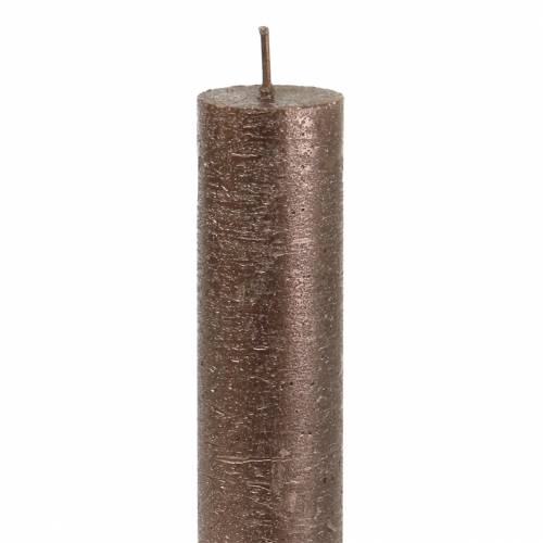 Article Bougies coniques couleur unie cuivre métallisé 34mm×240mm 4 pcs