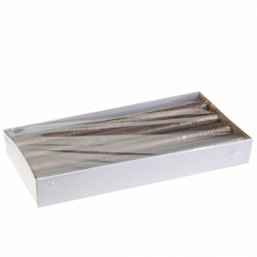 Article Bougies coniques couleur unie cuivre métallisé 34mm×240mm 4 pcs