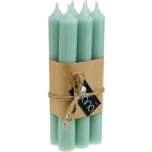 Article Bougies en bâton bougies vertes décoration bougie jade Ø21mm 170mm 6 pcs