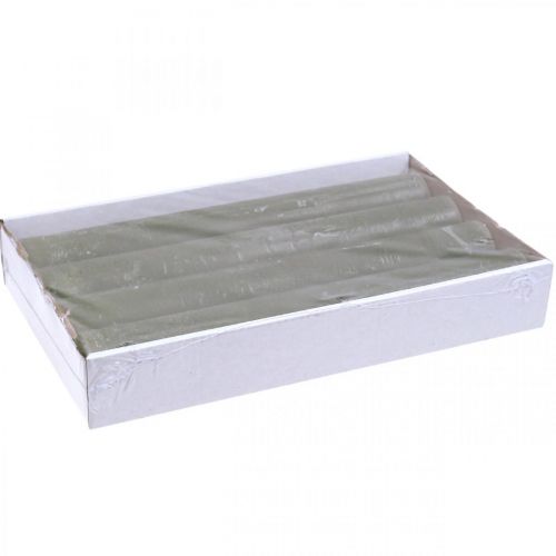 Article Bougies de couleur unie bougies en bâton vert olive 34×240mm 4 pcs