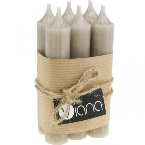 Article Bougies coniques bougies courtes marron décoration d'automne Ø21/110mm 6 pcs