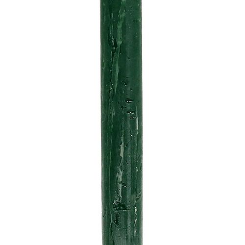 Floristik24 Bougie conique vert foncé couleur unie 34 x 240mm 4 pcs