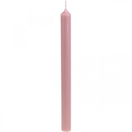 Bougies rustiques, couleur unie rose 350/28mm 4pcs