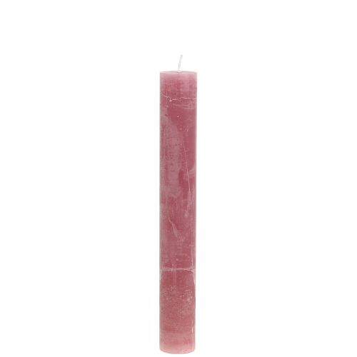 Article Bougies coniques couleur unie vieux rose 34mm x 240mm 4 pcs