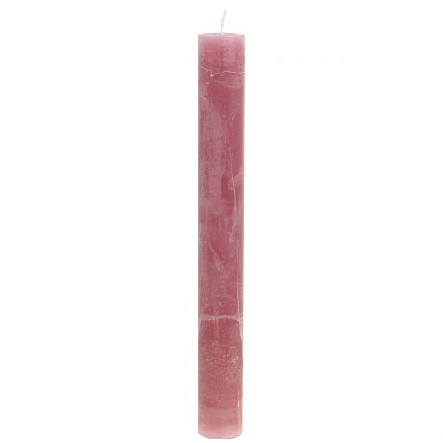 Floristik24 Bougies coniques couleur unie vieux rose 34mm x 300mm 4 pcs