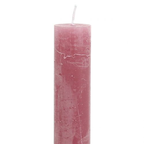 Floristik24 Bougies coniques couleur unie vieux rose 34mm x 300mm 4 pcs