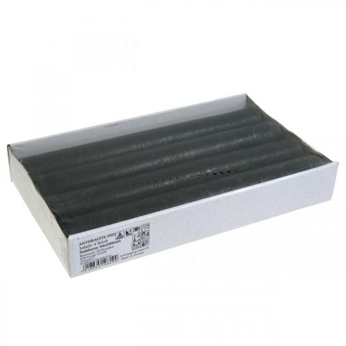 Article Bougies coniques bougies anthracite de couleur unie 34×240mm 4 pcs