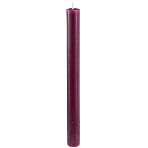 Article Bougies coniques de couleur unie bordeaux 21×240mm 12 pcs