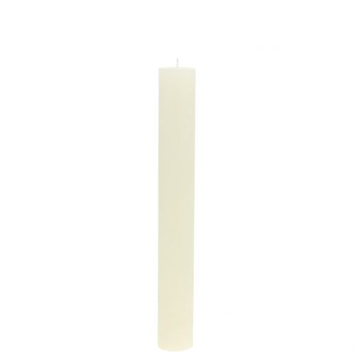 Floristik24 Bougies bâton colorées crème 34mm x 240mm 4pcs