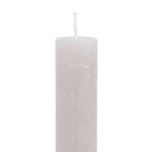 Article Bougies coniques de couleur unie gris 34mm x 240mm 4 pcs
