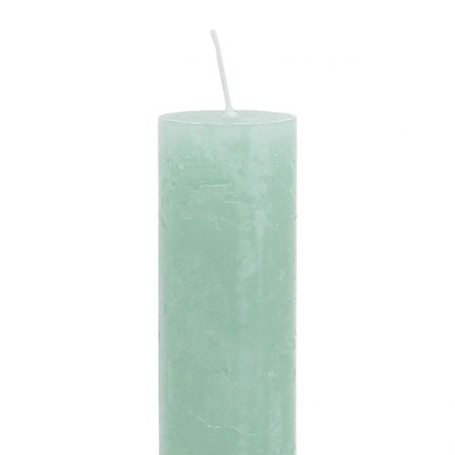 Article Bougies coniques de couleur unie vert clair 34 mm x 240 mm 4 pièces