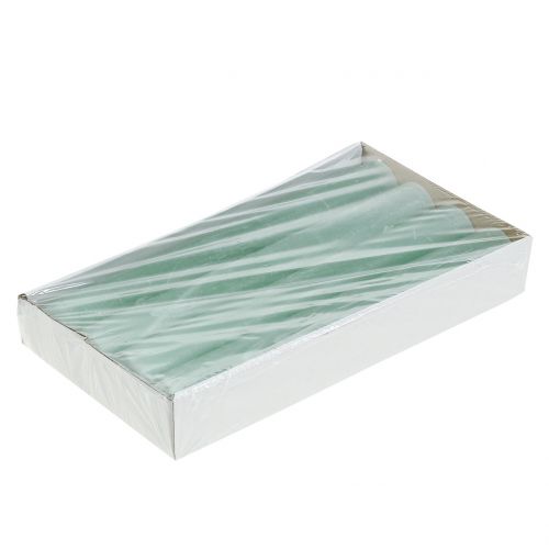 Article Bougies coniques de couleur unie vert clair 34 mm x 240 mm 4 pièces
