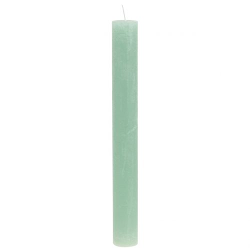 Bougies colorées dans le vert clair 34mm x 300mm 4pcs