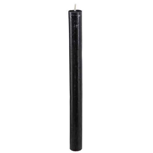 Article Bougies coniques bougies de couleur unie noir 21×240mm 12 pcs