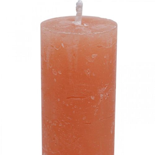 Article Bougies coniques teintes orange pêche 34×240mm 4pcs