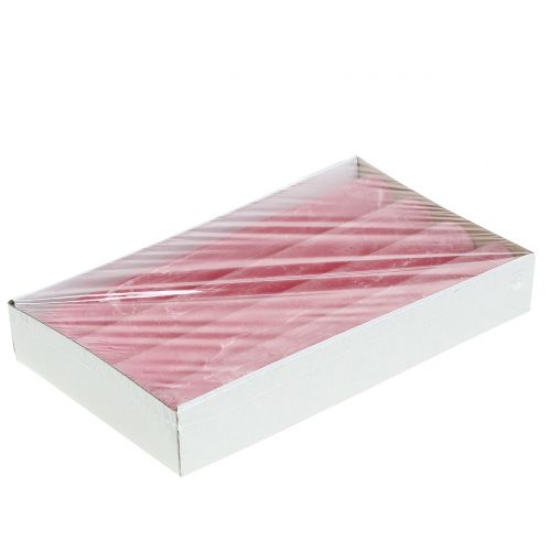 Article Bougies en bâton teintes en rose 34mm x 300mm 4 pcs