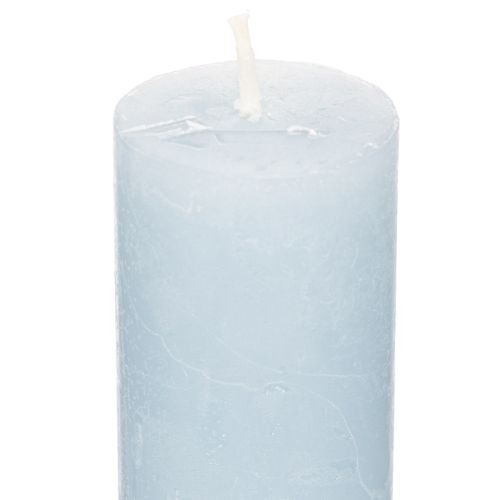 Lot de 4 bougies chandelles bleu clair en cire 34 x 240 mm | Floristik24.fr