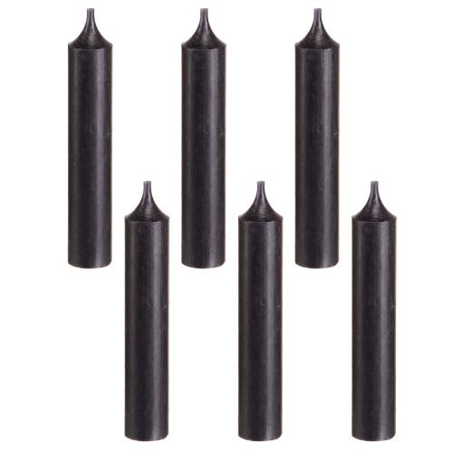 Article Bougies coniques petites bougies courtes noires 110mm Ø21mm 6 pcs bouquet