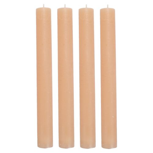 Bougies coniques bougies pêche de couleur unie orange 34×300mm 4 pcs