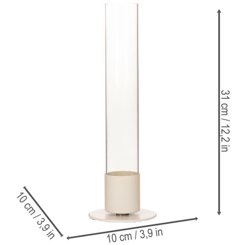 Chandelier moderne en métal avec cylindre en verre et base 31 cm | Floristik24.fr