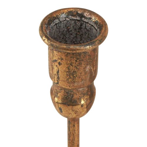 Article Bougeoir bâton antique pour 10 bougies doré 46×46cm H16,5cm