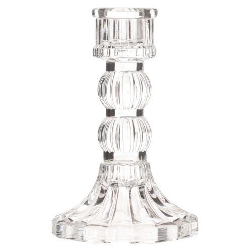 Bougeoir en verre transparent 12 cm – Lot de 2 | Floristik24.fr