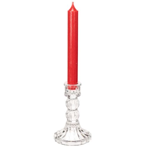 Bougeoir en verre transparent 12 cm – Lot de 2 | Floristik24.fr