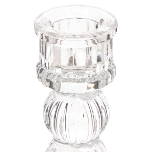 Bougeoir en verre transparent 12 cm – Lot de 2 | Floristik24.fr