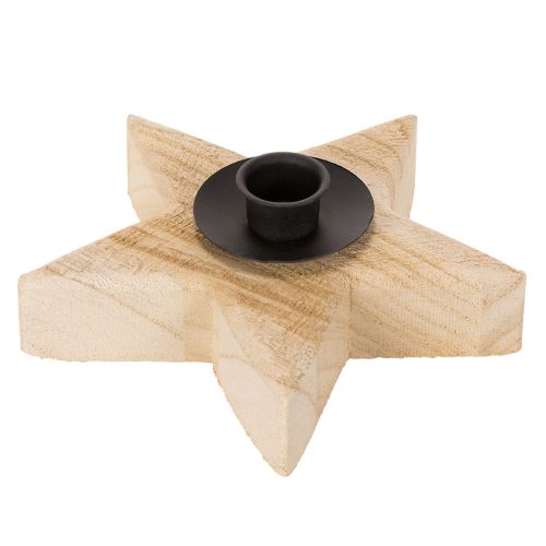 Chandelier étoile en bois 16 cm pour bougies fines acheter | Floristik24.fr