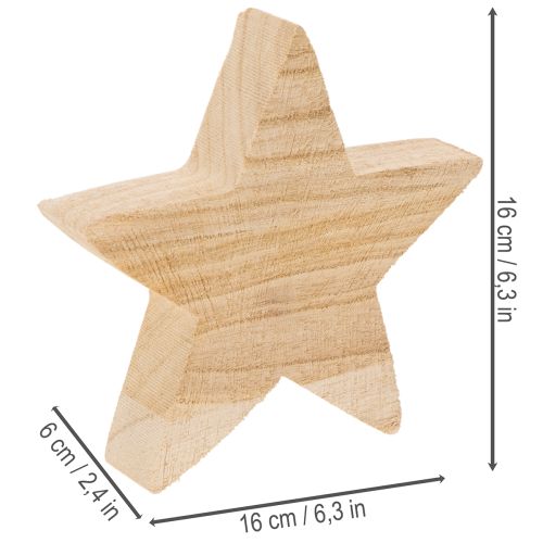 Chandelier étoile en bois 16 cm pour bougies fines | Floristik24.fr