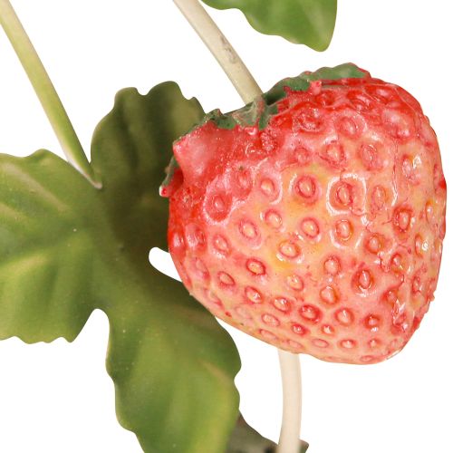 Article Bougeoir métal décor fraise crème rond H26cm
