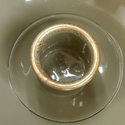 Article Bougeoir conique en métal gris doré H9,5 cm