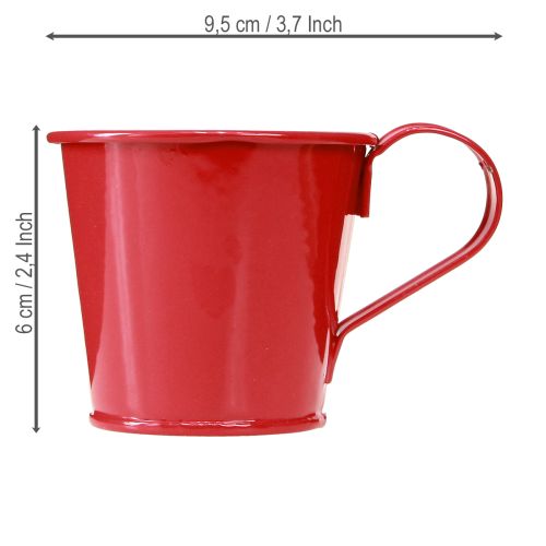Article Bougeoir en métal coupe rouge H6cm 6pcs