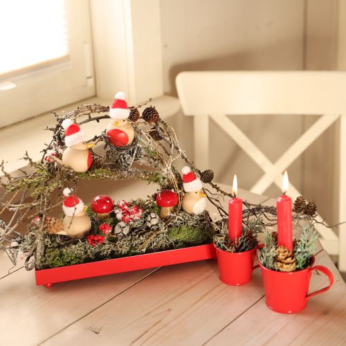 Article Bougeoir en métal coupe rouge H6cm 6pcs