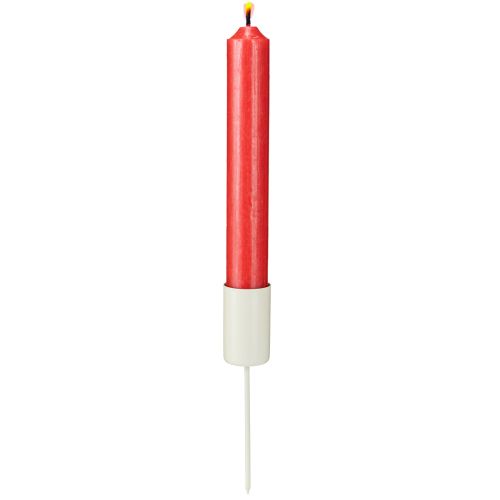 Floristik24 Bougeoir en métal sur piquet, beige, H11cm, 4 pièces
