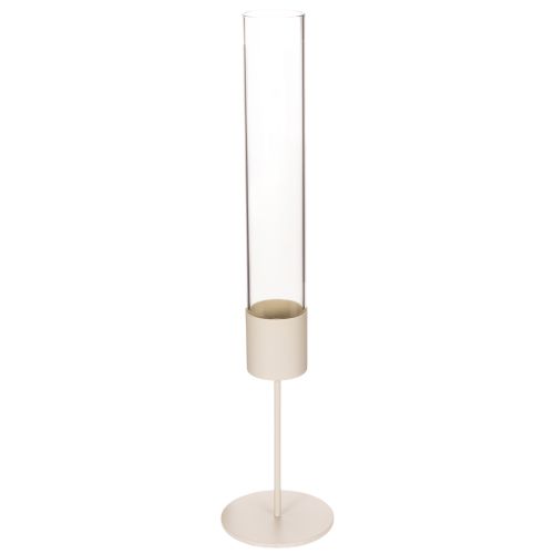 Chandelier moderne en métal et verre avec cylindre 45 cm taupe acheter | Floristik24.fr