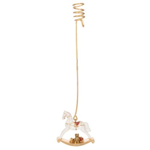 Porte-bougies de sapin de Noël cheval à bascule en métal et plastique 20 cm or 3 pièces acheter | Floristik24.fr