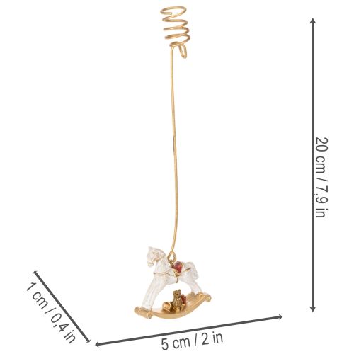 Porte-bougies de sapin de Noël cheval à bascule en métal et plastique 20 cm or 3 pièces | Floristik24.fr