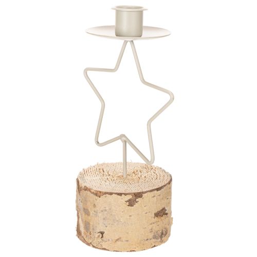Chandelier Étoile avec Socle en Bois pour Bougie Hauteur 20 cm | Floristik24.fr