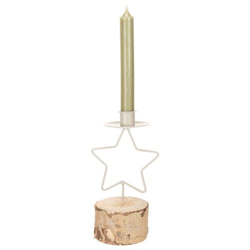 Chandelier Étoile avec Socle en Bois pour Bougie Hauteur 20 cm | Floristik24.fr